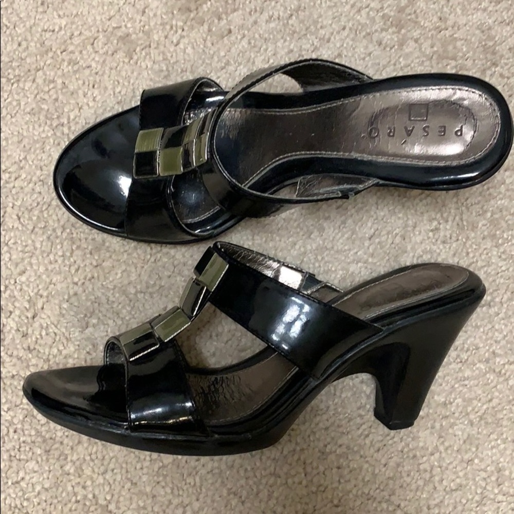 Pesaro black wedge Sandals